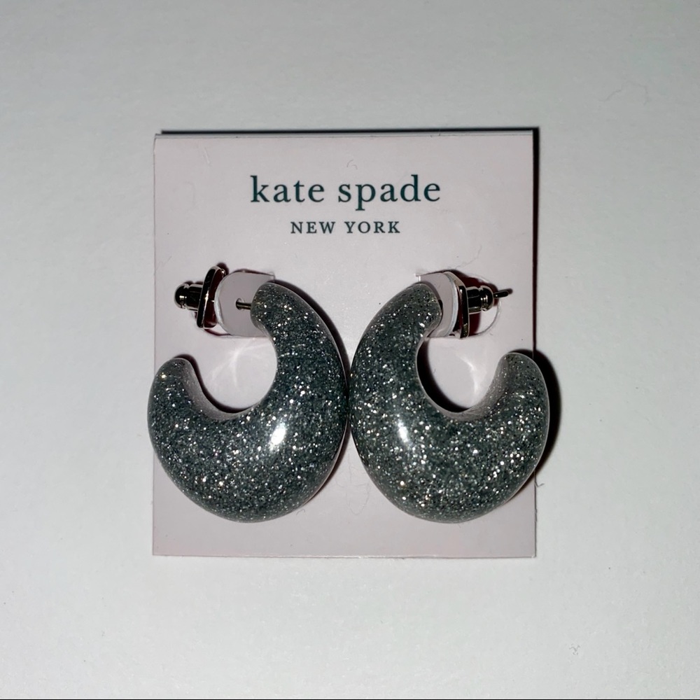 NWT Kate Spade Adore-Ables Sliver Glitter Huggies